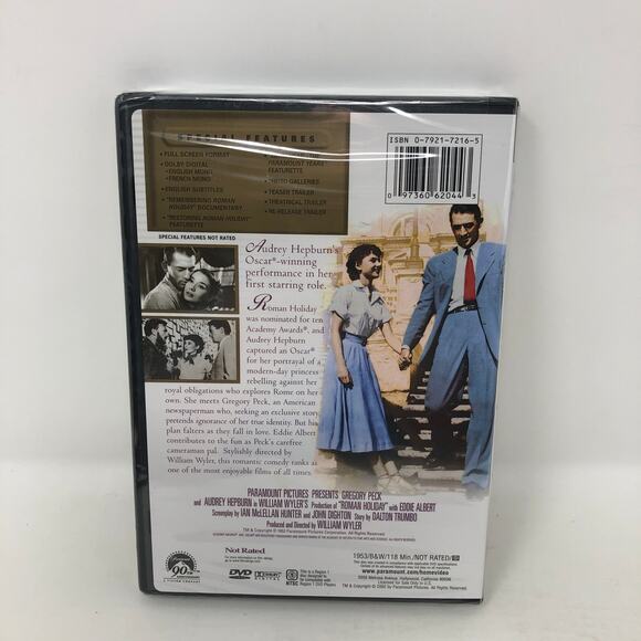 Roman Holiday Audrey Hepburn Gregory Peck Special Collectors Ed Romantic Comedy - Picture 2 of 7